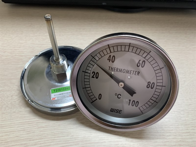 Đồng hồ đo nhiệt độ chân sau chân inox 100 độ C